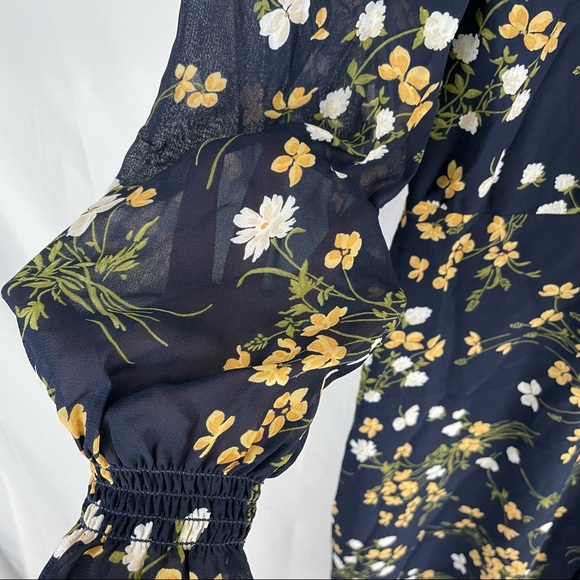 Reformation Stevi shirred floral-print georgette midi dress Gemini - Picture 15 of 16